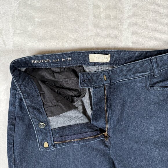 Talbots Heritage Jeans Women Size 16 33 Boot Cut High Rise Cotton Blend Denim - Picture 7 of 10